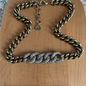 Silpada Gold Chain Necklace with Rhinestone Circles